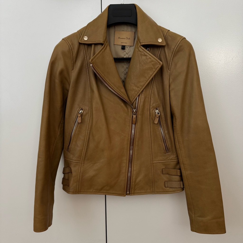 Massimo Dutti Tan Leather Jacket